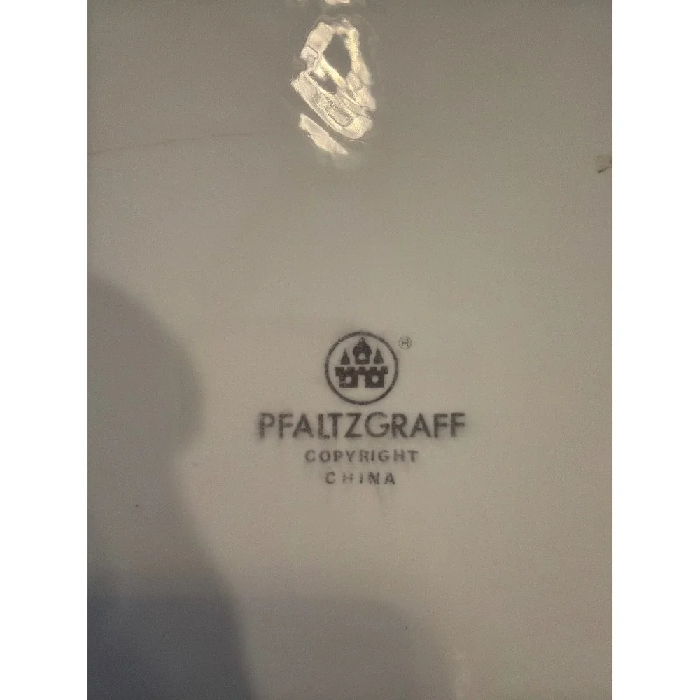 Pfaltzgraff Square Serving Platter‎ Blue Green Striped White Ceramic 16 Inch